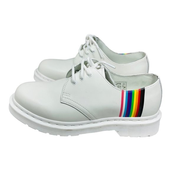 Dr Martens AirWair 1461 For Pride White with Rainbow Accent Unisex US M 7, W 8 - Picture 2 of 13